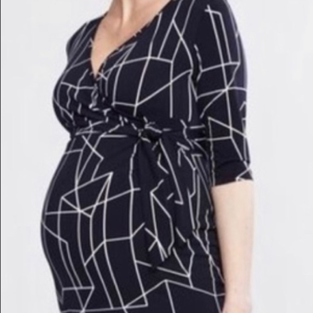 Navy Maternity Top - Picture 4 of 5